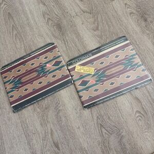 Vintage Colormate Southwestern Wallpaper Border 2 Rolls Teal Burgundy 30ft Total